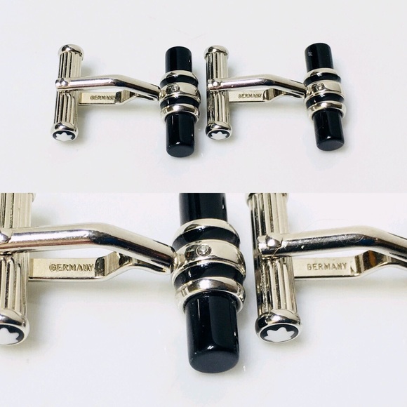 Montblanc Black Onyx Bar Cufflinks - Picture 3 of 6